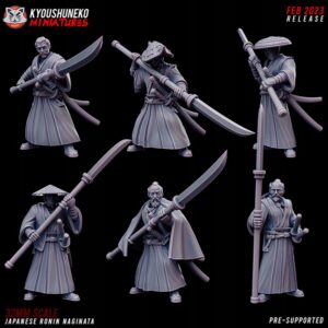 Japanese Ronin Naginata x6 -Kyoushuneko Miniatures