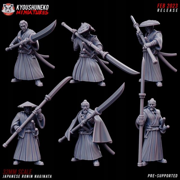 Japanese Ronin Naginata x6 -Kyoushuneko Miniatures