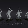 Medieval Sergeants with Swords - Średniowieczni Sierżanci z Mieczami - Zestaw x4