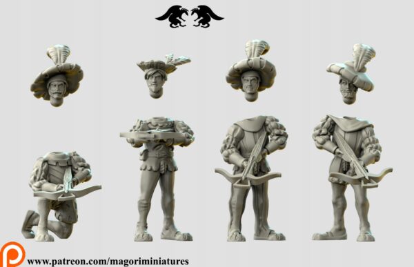 Crossbowman x5 - Magori Miniatures - Druk 3D