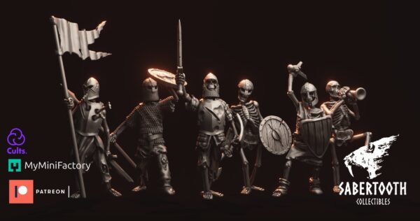 Skeleton Warriors x10 - Minifaktura - Druk 3D