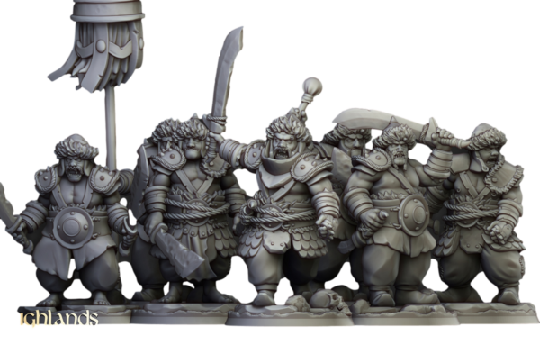 Khazarian Ogre Warriors - Pełna Jednostka + CMD