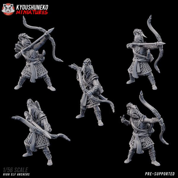 High Elves Archers x5 - Kyoushenko Miniatures