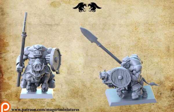 Orc Dire Boar Rider x4 Magori Miniatures
