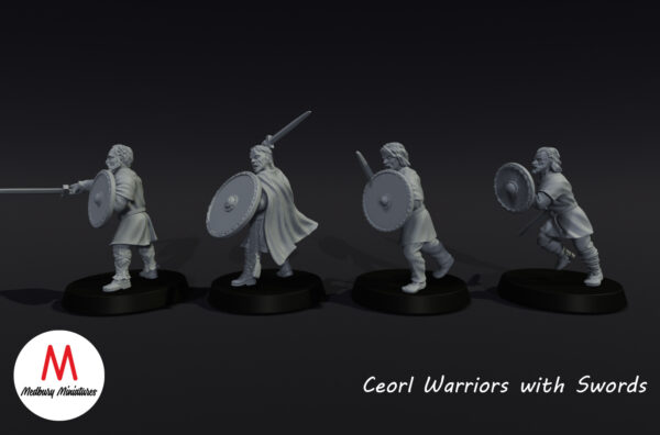 11th Century Ceorl Warriors with Swords - Medbury Miniatures