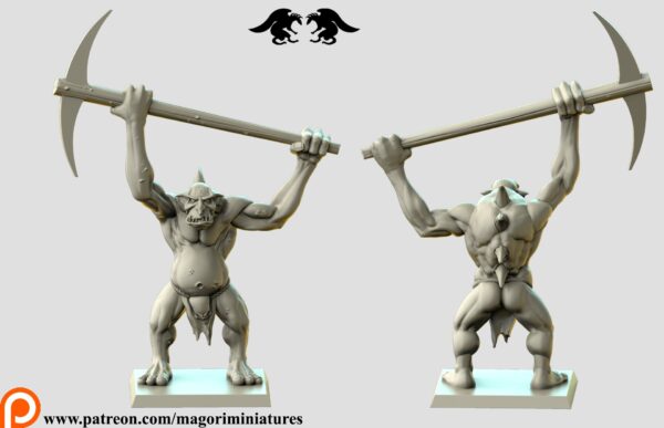 Pickaxe Troll - Magori Miniatures - Druk 3D