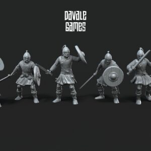 Ostrogoth Warriors on Foot with Swords and Shields - x6