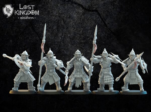 Mongobbo Spearmen on foot - Lost Kingdom -Druk 3D