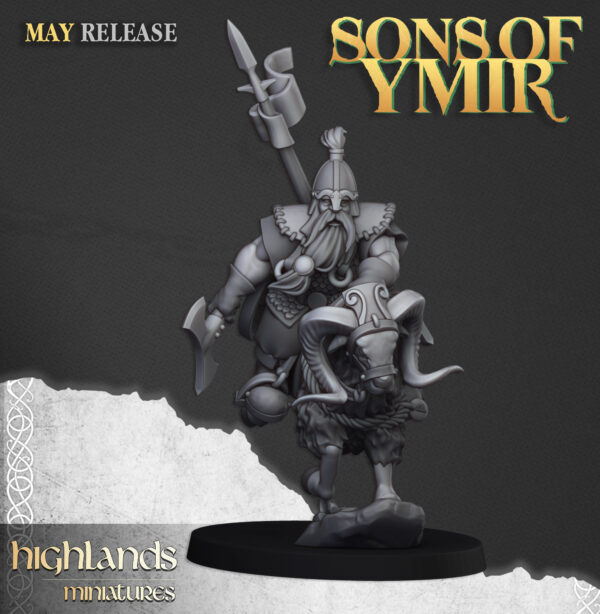Mounted Dwarf Light Cavalry Command Group - 3x