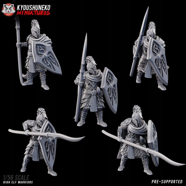 High Elf Warriors x5 - Kyoushuneko Miniatures