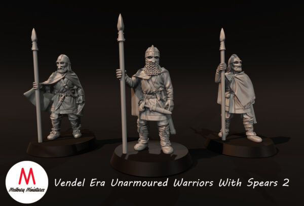 Vendel Era Unarmoured Warriors With Spears - x1