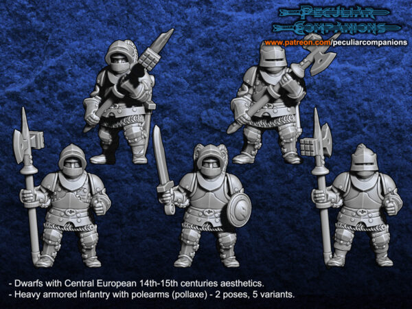 Medium Armored Infantry with Polearms (Pollaxe) - 10x