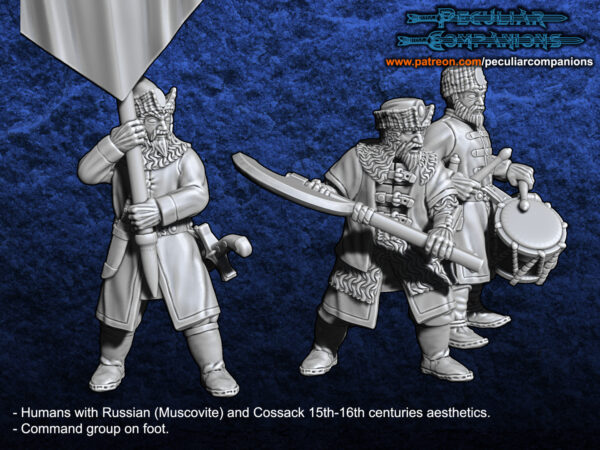 Russian Humans Command Group on Foot - x3
