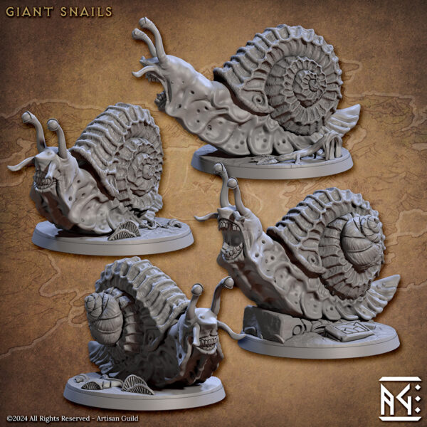 Giant Snails Riders - x4