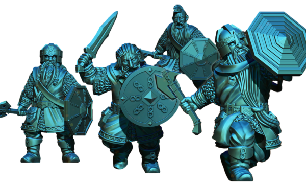 Dwarven Warriors with Shields - 4x