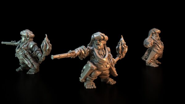 7c99c1c193d70bf586000117d83bc5b0.jpg Niziołek Witch Hunter Captain with pistol & torch - Minifaktura - Druk 3D