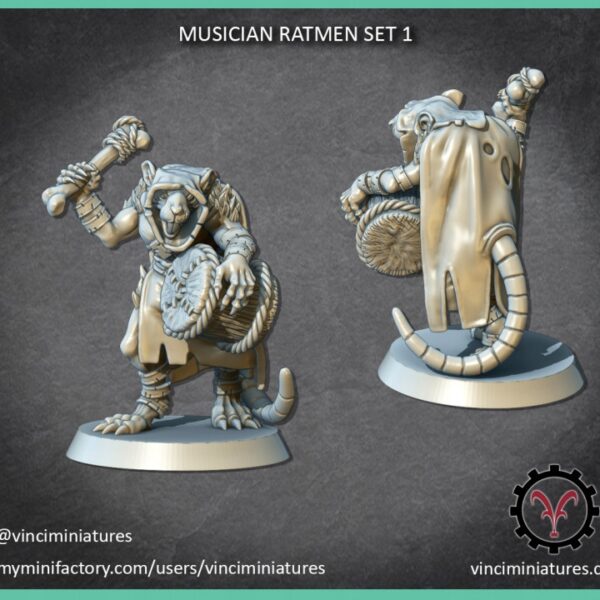 Musician Ratmen Set 1- Vinciminiatures - Druk 3D
