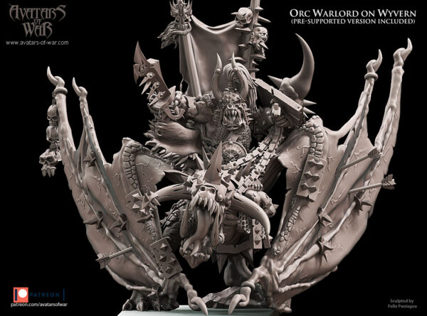 Orc Warlord Mounted on Wyvern