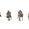 Mounted Carolingian Warriors With Hand Weapons - x4