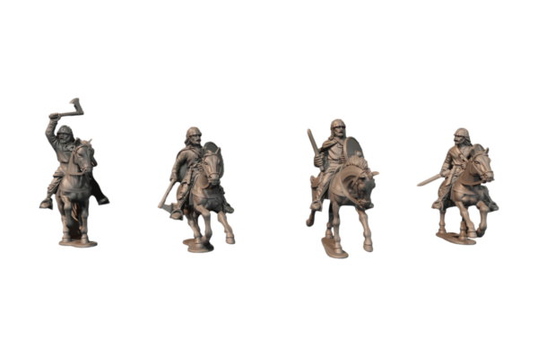 Mounted Carolingian Warriors With Hand Weapons - x4