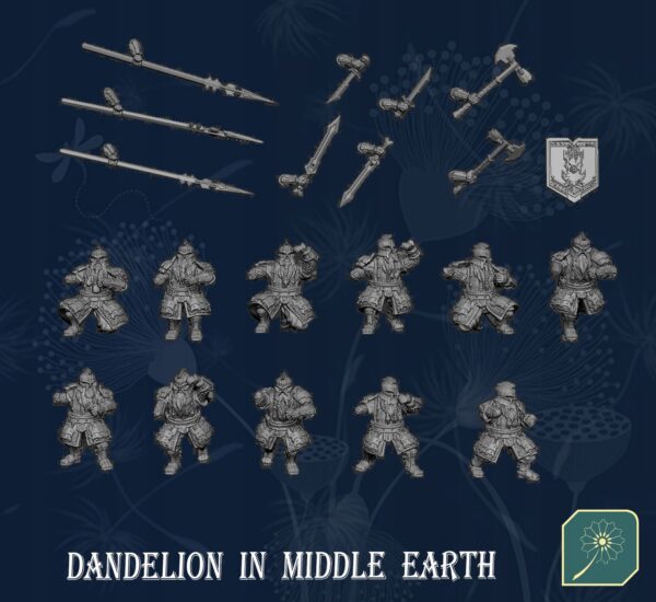 Dwarfs Warriors Swordmen x 6 - DIME - Minifaktura