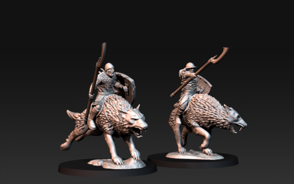 Warg Riders with Halberds - x2