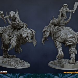 Saurian Warlord on Carnosaur - DL Miniatures