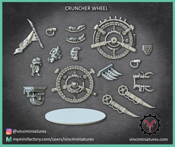 Cruncher Wheel - Vinciminiatures - Druk 3D