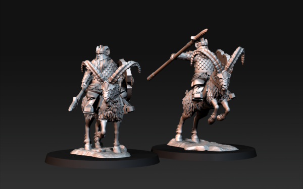 Silver Goat Dwarves Spearmen - Krasnoludy na Kozach - 6 Póz