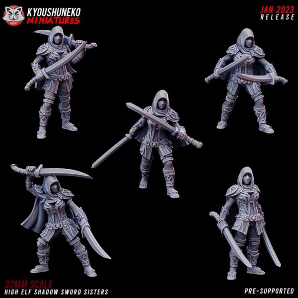 High Elf Shadow Sword Sisters x5 - Minifaktura