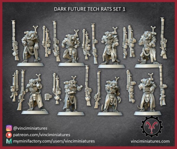 8ba2dce5a7cfab1691060ce0d0e22a5d.jpg Dark Future Tech Rats - Vinciminiatures - Druk 3D