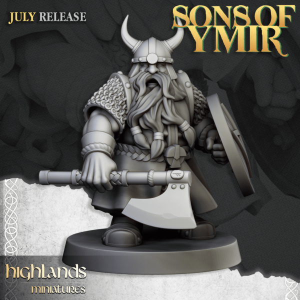 Dwarf Warrior with Axe and Shield 6