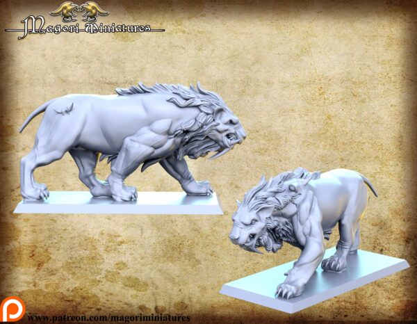 9234ee5b8b9f3de92934ca3dacec0c5c.jpg Ogre hunter and Sabertooth - Magori Miniatures