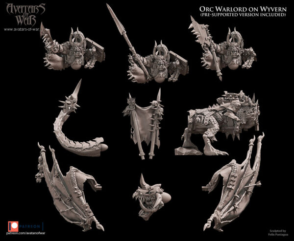 Orc Warlord Mounted on Wyvern