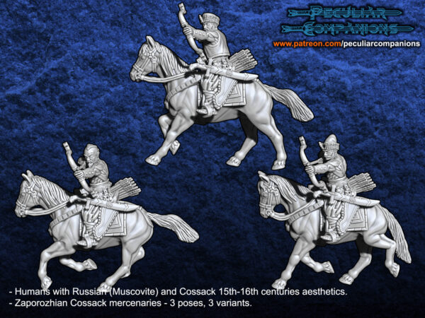 Russian Humans Cossack Mounted Archers - x5