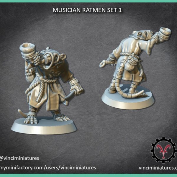 Musician Ratmen Set 1- Vinciminiatures - Druk 3D