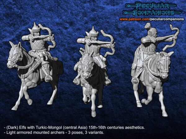 Turko-Mongol Dark Elfs Light Mounted Archers - x1