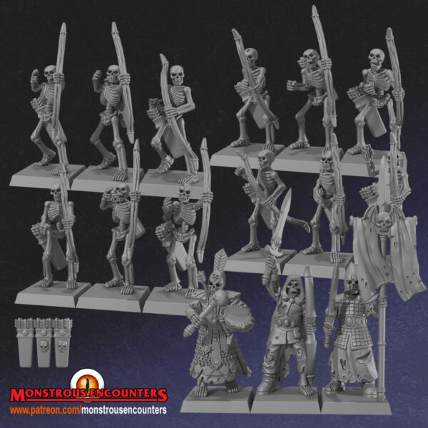 a5a2e7e3c3090566b2a60b37f5d8b9bf.jpg Skeleton Archers Unit 17x + CMD 3x - Monstrous Encounters