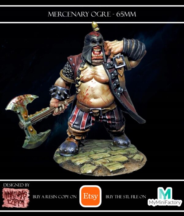 a6448d36f4c89a22e9fbe9e6a4c638b5.jpg MERCENARY OGRE - EXECUTIONER - 65mm - Minifaktura - Druk 3D