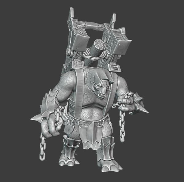 Orc Catapult Troll - Medbury Miniatures