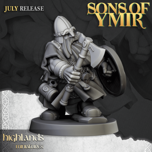 Dwarf Warrior with Axe and Shield 7