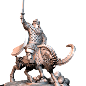 Silver Goat Dwarves Captain on Goat