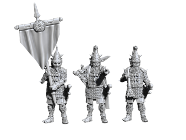 Turko-Mongol Dark Elfs Command Group on Foot - x3
