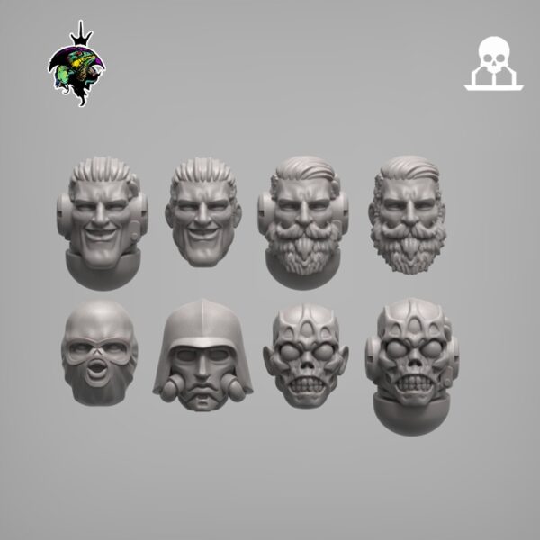 Assorted Heads Set x8 - Reptilian Overlords