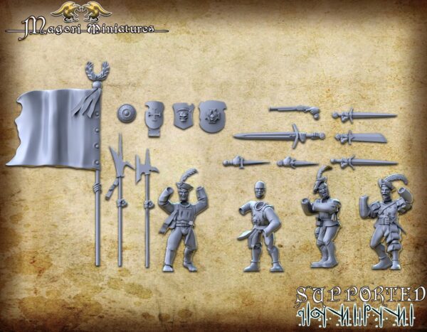Landsknecht State Toops x4 - Magori Miniatures
