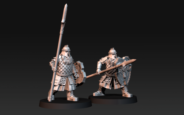 Silver Goat Dwarves Spearmen on Foot - 6x