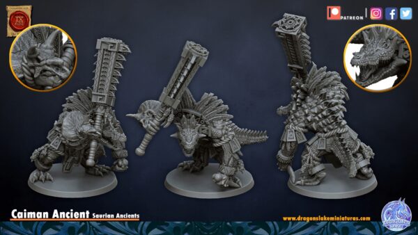 Caiman Ancient - DL Miniatures - Druk 3D