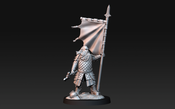 Silver Goat Dwarves: Banner on Foot