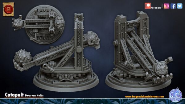 Dwarven Catapult - DL Miniatures - Druk 3D