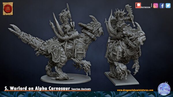 b4829de4fd70abbea3d9beff42770fa3.jpg Saurian Warlord on Alpha Carnosaur - DL Miniatures